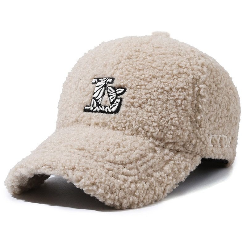 L老花轻奢峰羊羔毛棒球帽